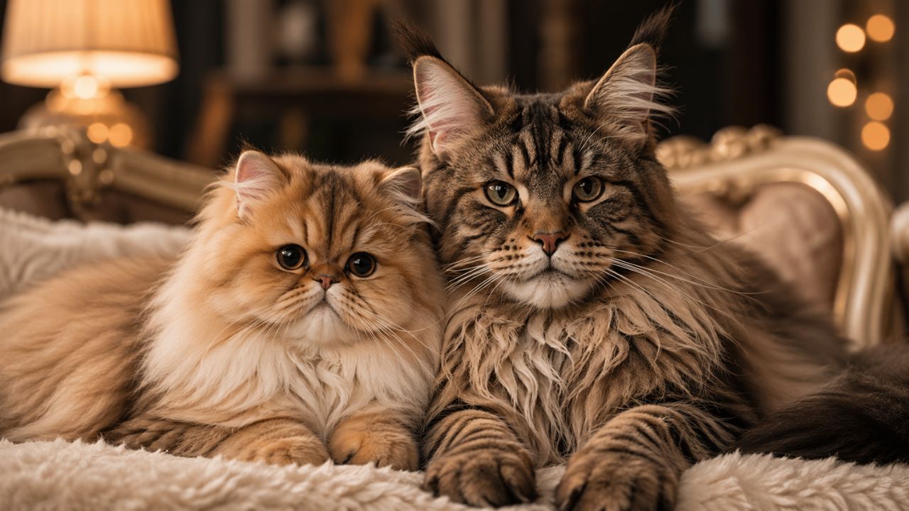 kucing persia vs maine coon